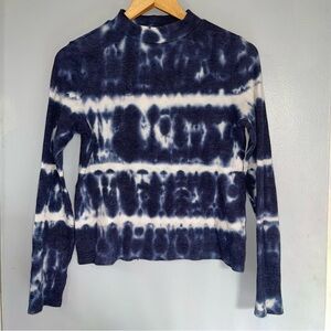American Eagle Outfitters Blue Tie-Dye Long Sleeve Tee